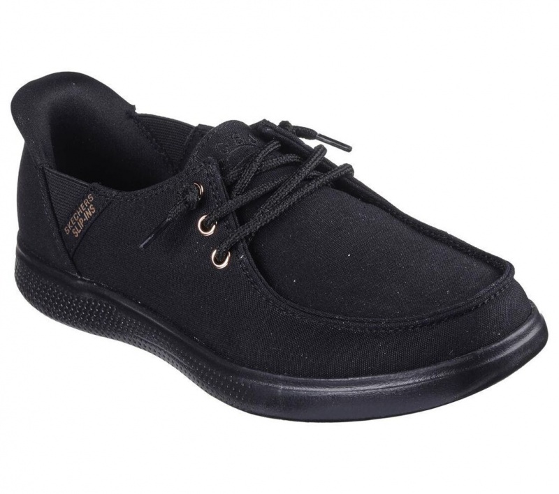 Black Skechers Slip-ins: Bobs Skip Cute - Spot Twist Women's Boat Shoes | LOBD-27504