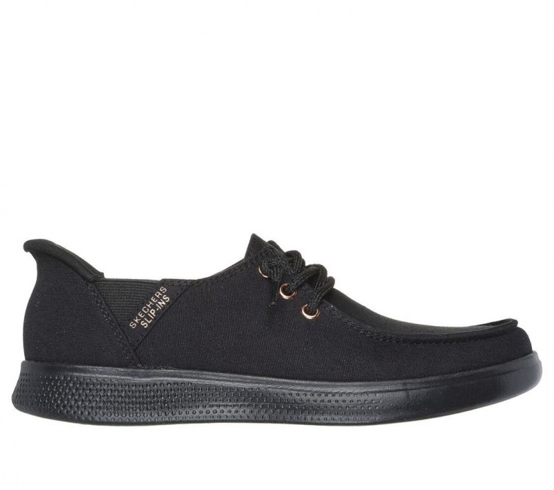 Black Skechers Slip-ins: Bobs Skip Cute - Spot Twist Women\'s Boat Shoes | LOBD-27504