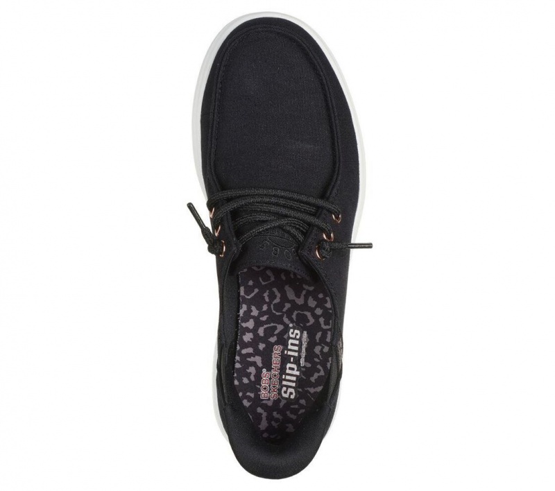 Black Skechers Slip-ins: Bobs Skip Cute - Spot Twist Women's Boat Shoes | DOXU-16295