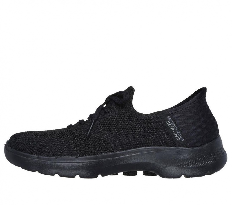 Black Skechers Slip-ins: Go Walk 6 - Lovely Day Women's Sneakers | KGYT-47839