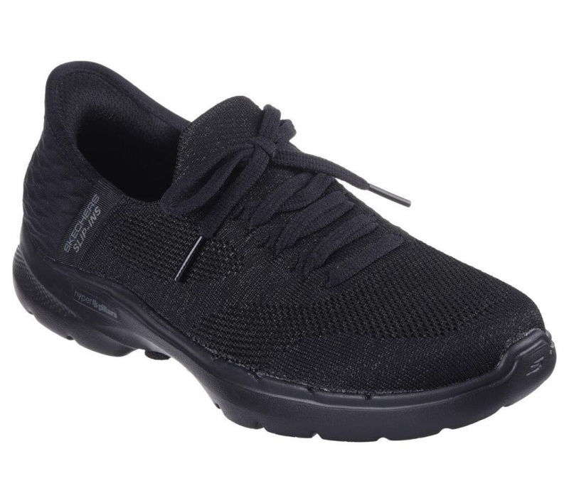 Black Skechers Slip-ins: Go Walk 6 - Lovely Day Women's Sneakers | KGYT-47839