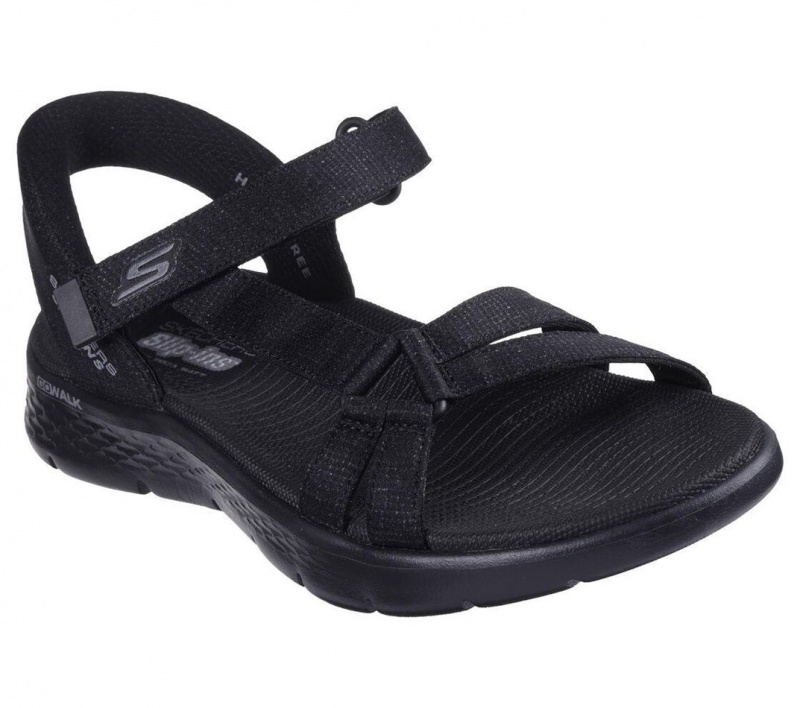 Black Skechers Slip-ins: Go Walk Flex Sd - Illuminate Women's Sandals | GXZR-28653