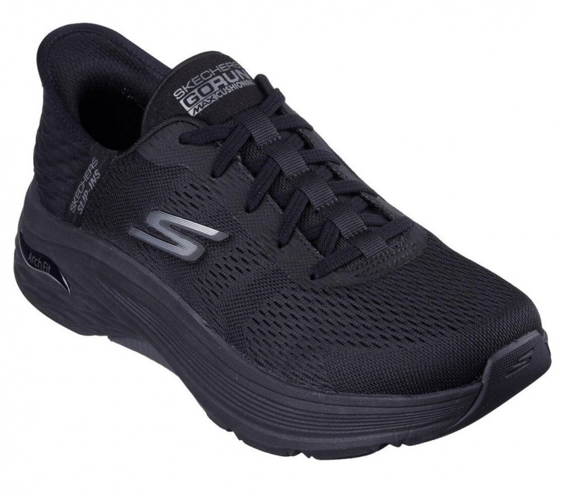 Black Skechers Slip-ins: Max Cushioning Af - Game Men's Sneakers | FGPN-60739