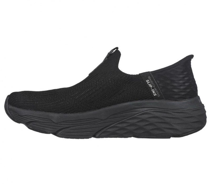 Black Skechers Slip-ins: Max Cushioning - Smooth Women's Sneakers | HUYN-40593