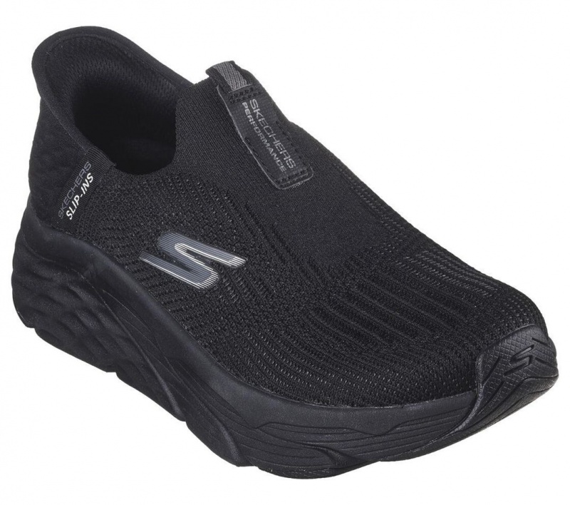 Black Skechers Slip-ins: Max Cushioning - Smooth Women's Sneakers | HUYN-40593