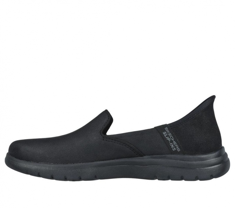 Black Skechers Slip-ins: On The Go Flex - Captivating Women's Flats | ELJV-69018