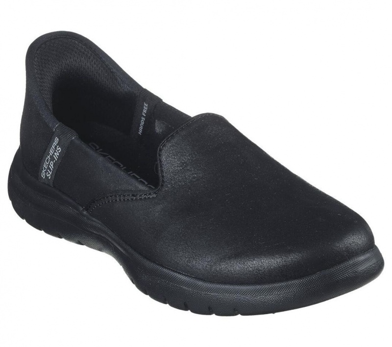 Black Skechers Slip-ins: On The Go Flex - Captivating Women's Flats | ELJV-69018