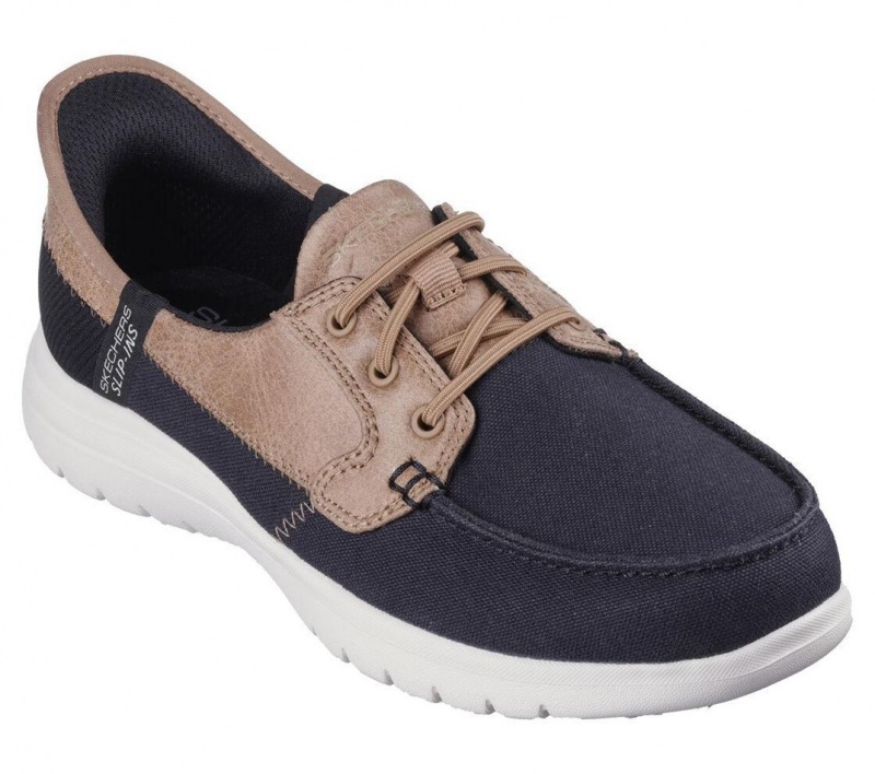 Black Skechers Slip-ins: On The Go Flex - Palmilla Women's Boat Shoes | CTGM-46839