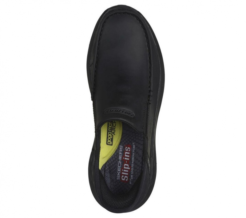 Black Skechers Slip-ins Relaxed Fit: Parson - Oswin Men's Dress Shoes | UROV-76285