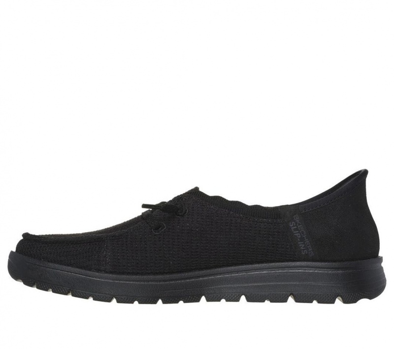 Black Skechers Slip-ins Rf: Venice - Coastal Groove Women's Boat Shoes | LSTF-26387