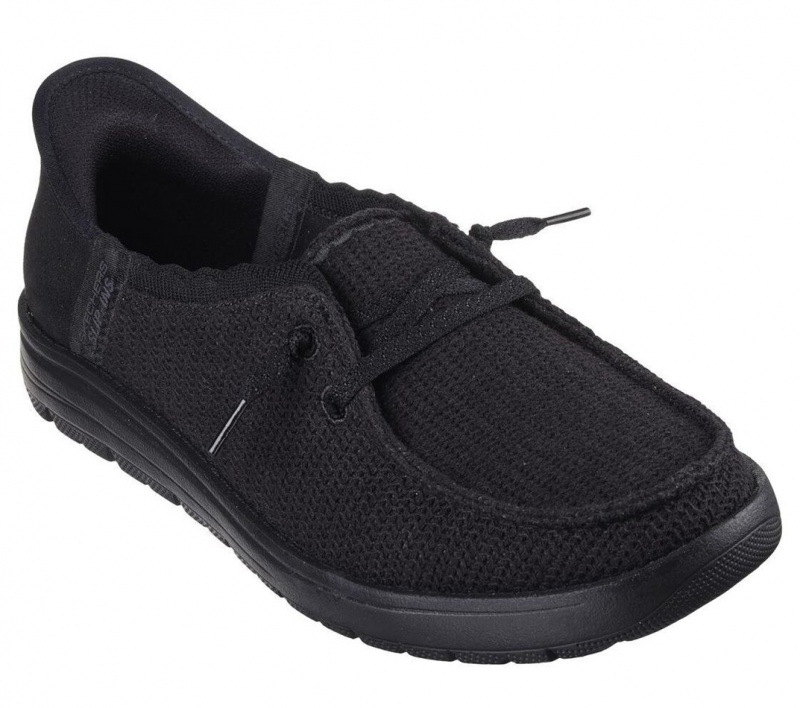 Black Skechers Slip-ins Rf: Venice - Coastal Groove Women's Boat Shoes | LSTF-26387