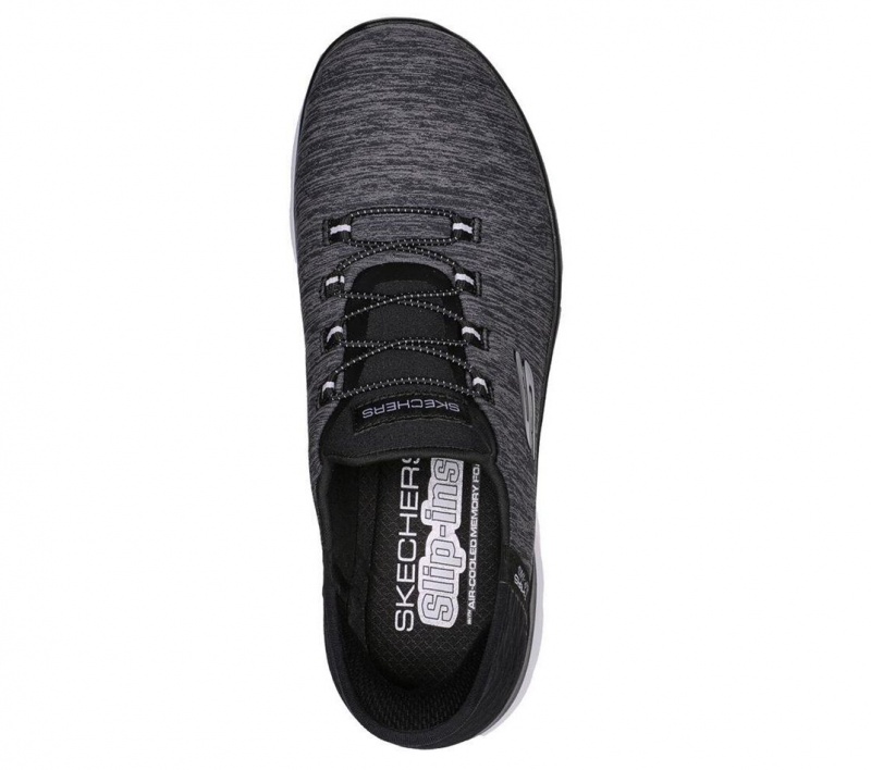 Black Skechers Slip-ins: Summits - Dazzling Haze Women's Sneakers | EJGL-06483