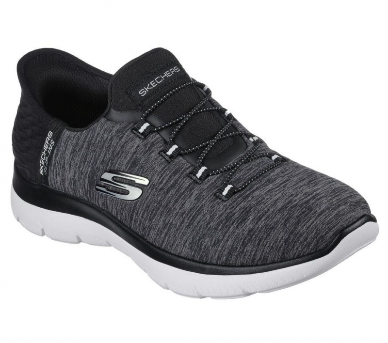 Black Skechers Slip-ins: Summits - Dazzling Haze Women's Sneakers | EJGL-06483