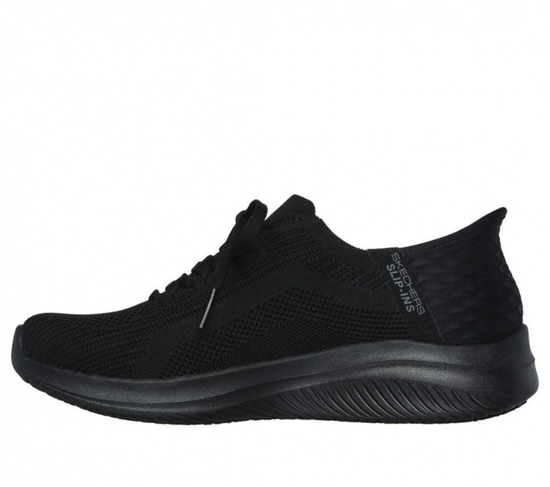 Black Skechers Slip-ins Ultra Flex 3.0 Sr Women's Work Shoes | GHNP-06789