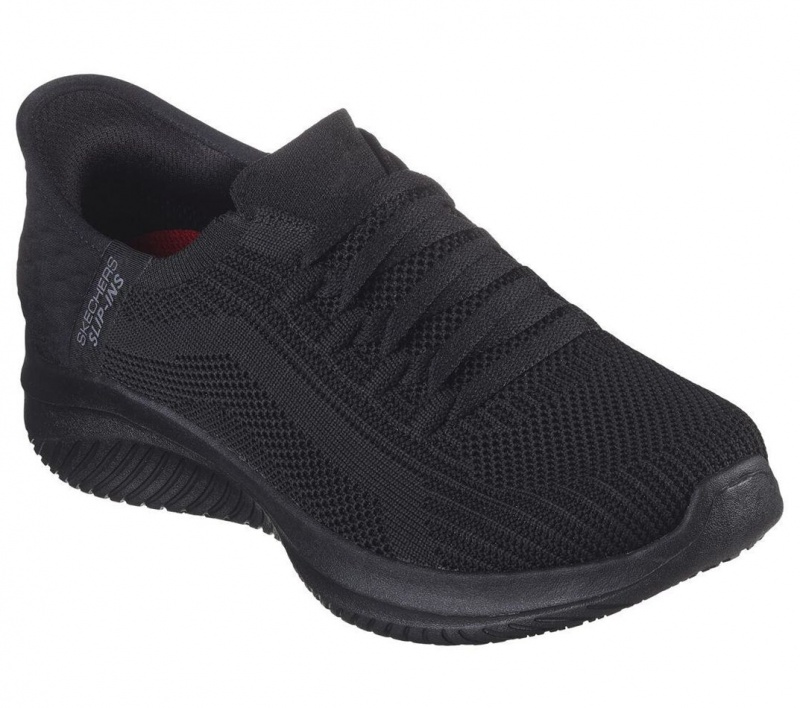 Black Skechers Slip-ins Ultra Flex 3.0 Sr Women's Work Shoes | GHNP-06789