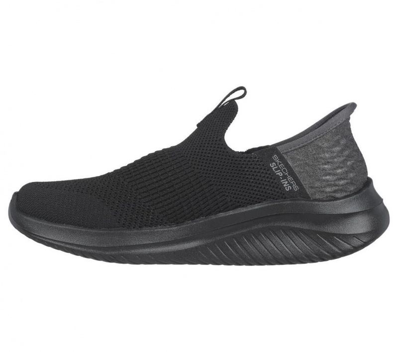 Black Skechers Slip-ins: Ultra Flex 3.0 - Smooth Step Boys' Sneakers | ZODP-46587