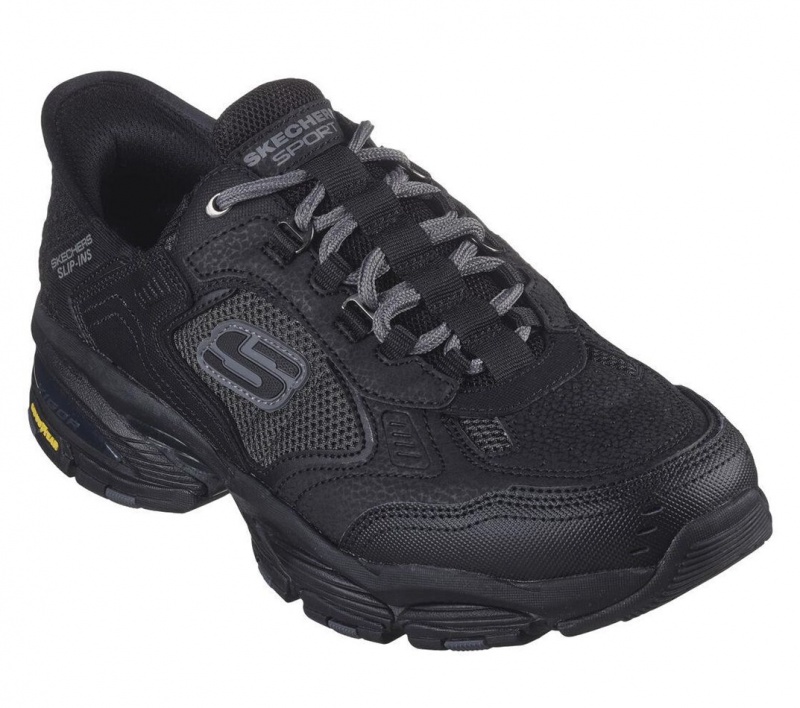 Black Skechers Slip-ins: Vigor 3.0 - Drafting Men's Sneakers | GBNE-37418