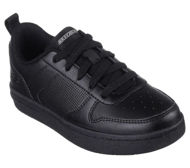 Black Skechers Smooth Street - Genzo Boys' Sneakers | FDCE-18236