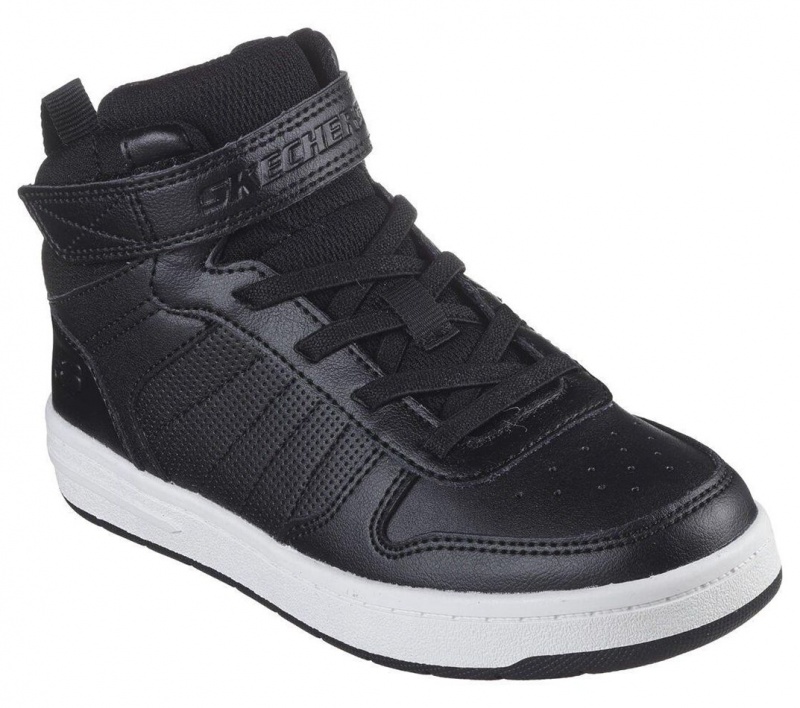 Black Skechers Smooth Street - Vorrez Boys' Sneakers | FXIA-92613