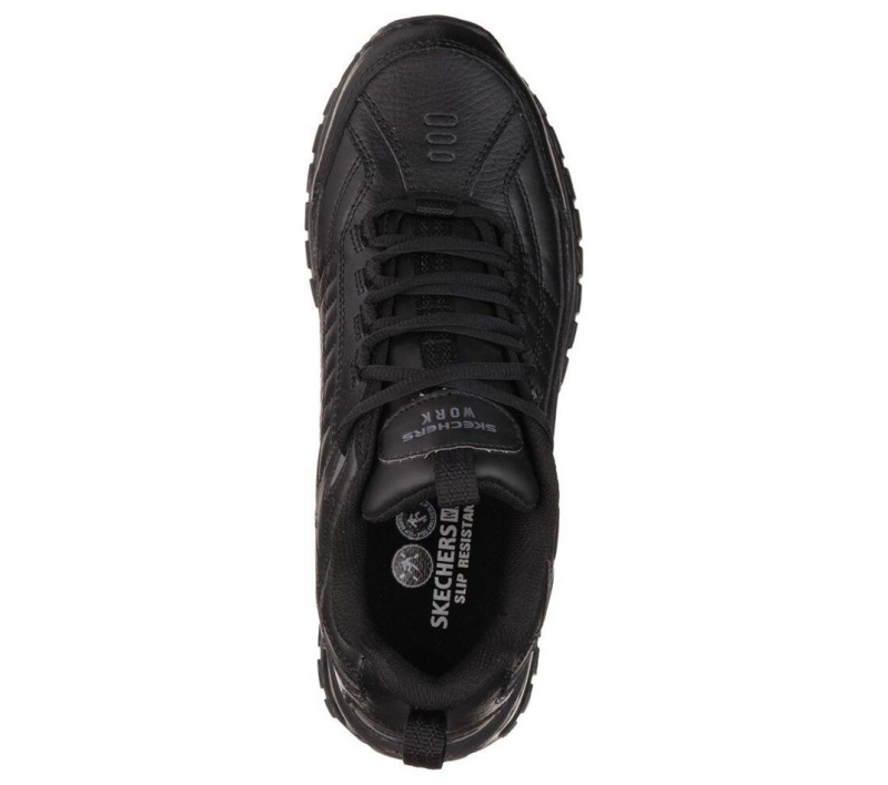 Black Skechers Soft Stride - Galley Men's Work Shoes | FRDV-13054