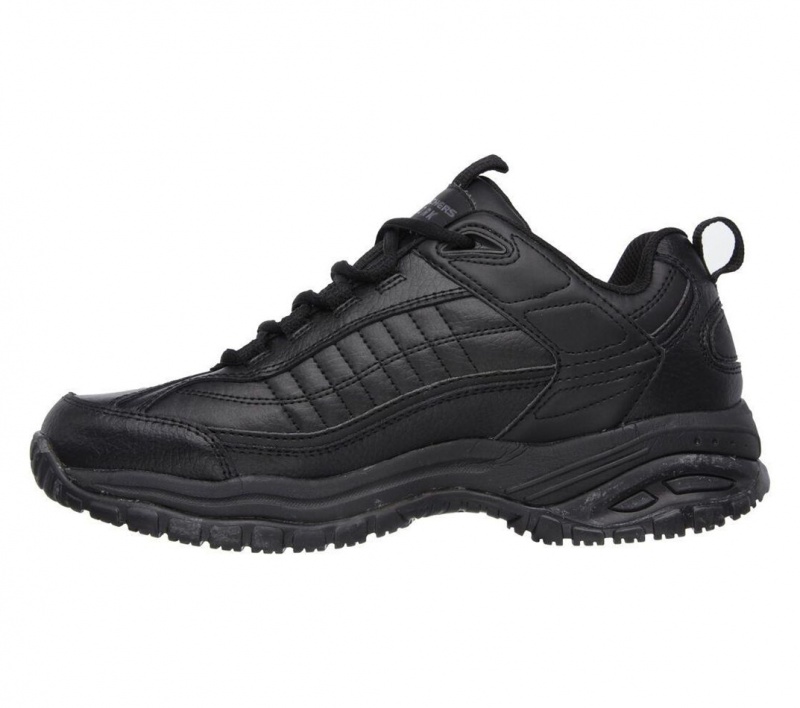 Black Skechers Soft Stride - Galley Men's Work Shoes | FRDV-13054