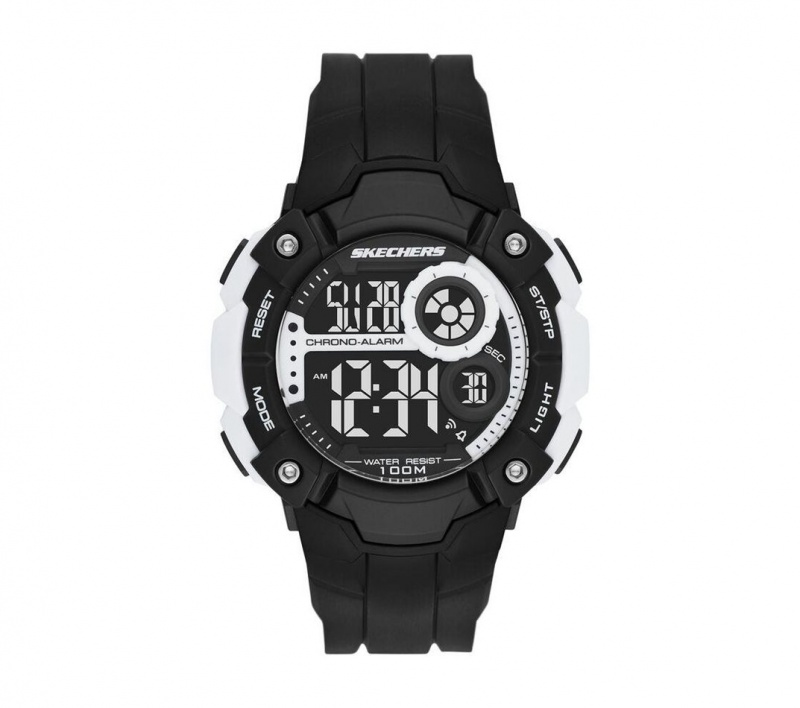 Black Skechers Sport Digital Men\'s Watch | GPOJ-01829