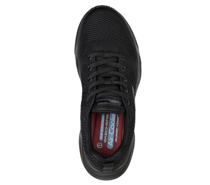 Black Skechers Stamina Airy Sr Men's Work Shoes | WMHJ-02374