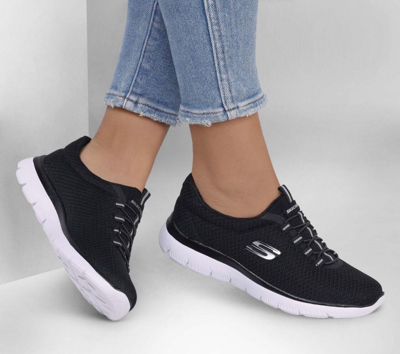 Black Skechers Summits Women's Sneakers | PXOS-86570