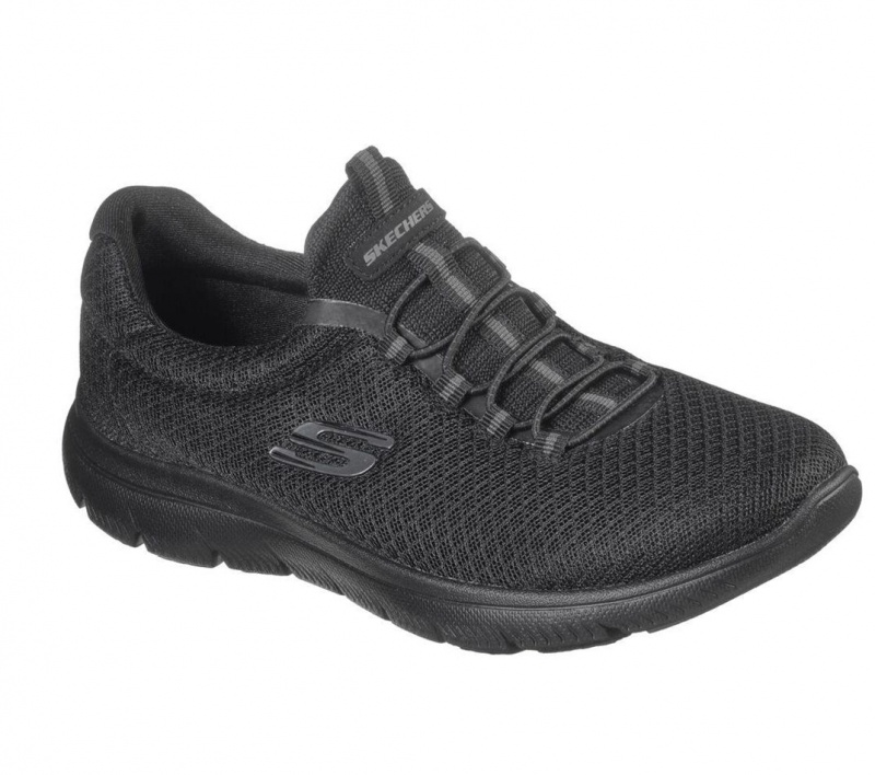 Black Skechers Summits Women's Sneakers | CBID-03248