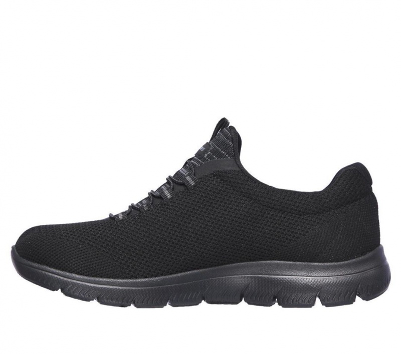 Black Skechers Summits - Cool Classic Women's Sneakers | ENDI-09214