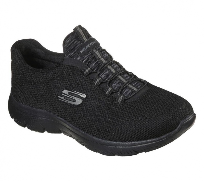 Black Skechers Summits - Cool Classic Women's Sneakers | ENDI-09214