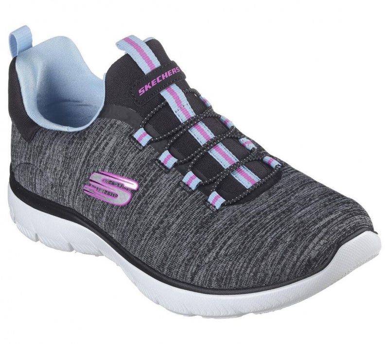 Black Skechers Summits - Fresh Impression Women's Sneakers | VIHQ-51283