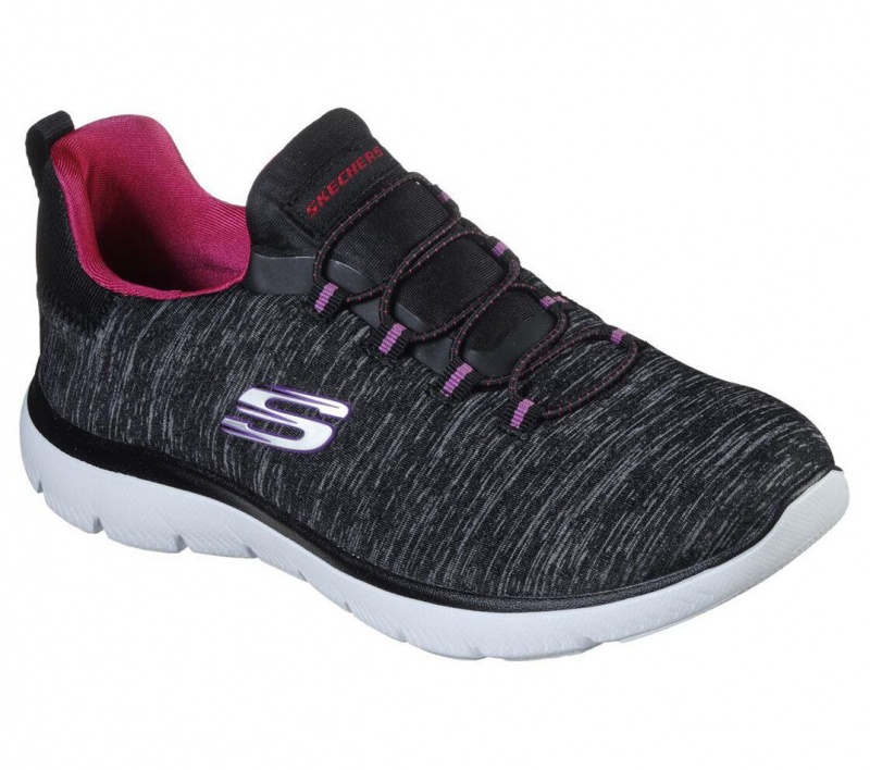 Black Skechers Summits - Quick Getaway Women's Sneakers | QZCE-24508