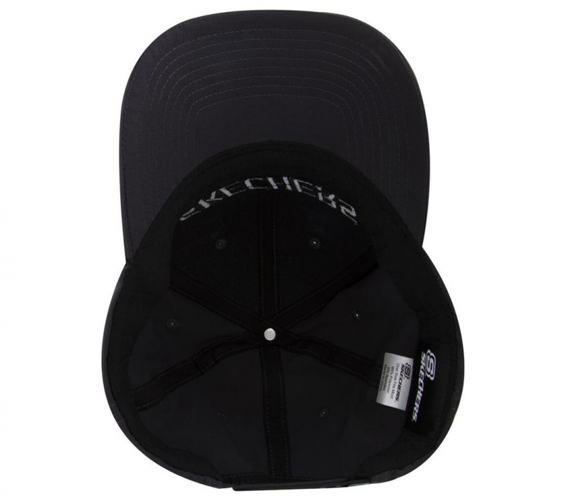 Black Skechers Tearstop Snapback Men's Hats | UWIJ-57820