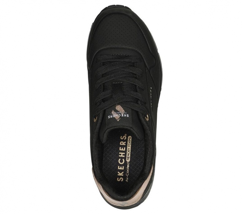 Black Skechers Uno Gen1 - Shimmer Away Girls' Sneakers | TCZD-80273