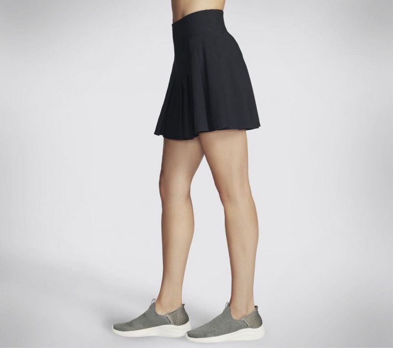 Black Skechers Uno Rib Pleated Women's Skorts | OJRL-10948