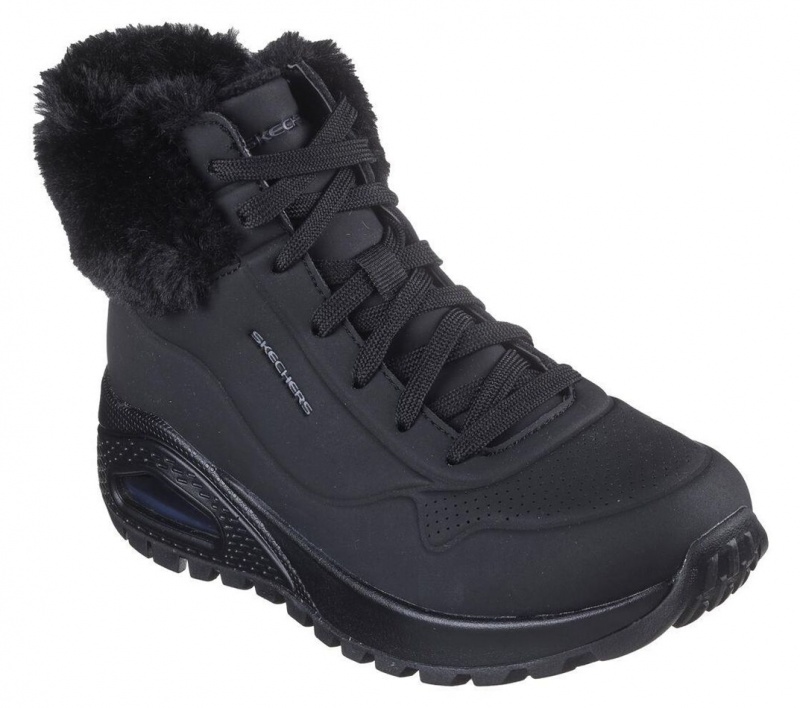 Black Skechers Uno Rugged - Fall Air Women's Boots | OMFK-63914