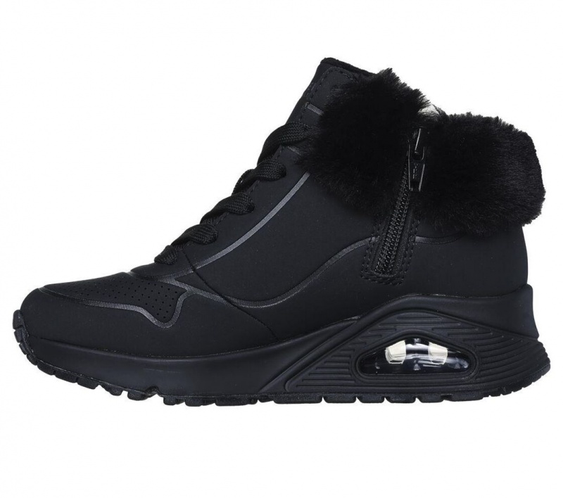 Black Skechers Uno - Fall Air Girls' Boots | ZJST-72589