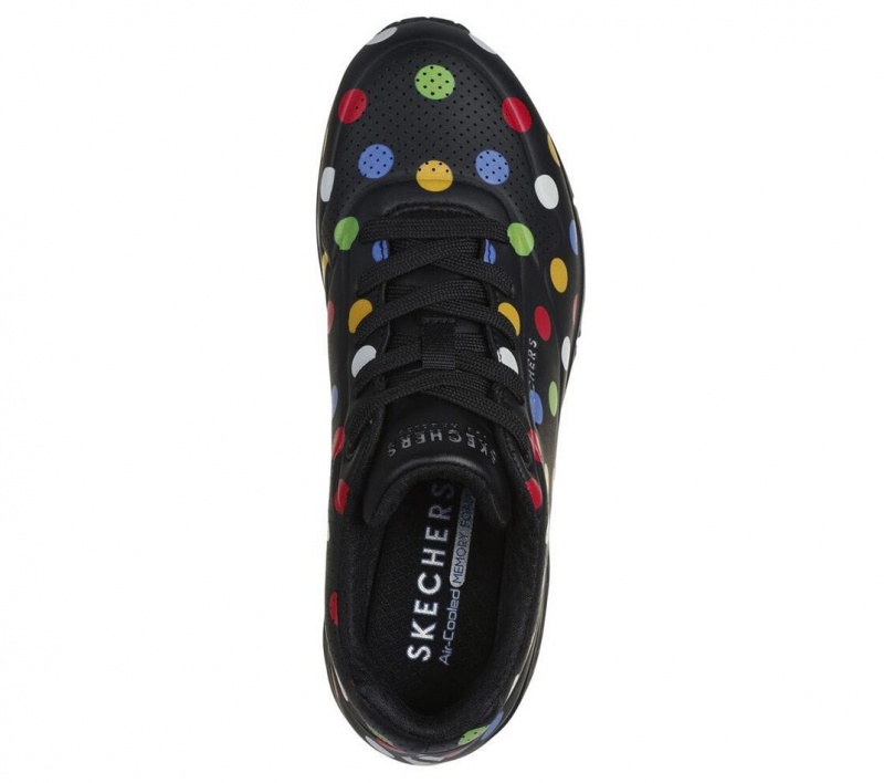 Black Skechers Uno - Spotted Air Women's Sneakers | KRZH-68370