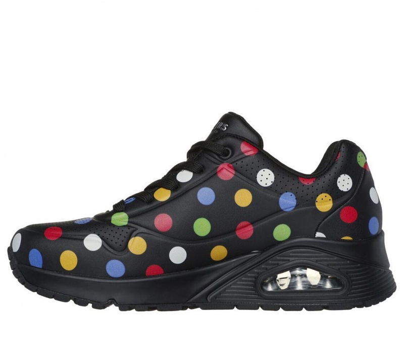 Black Skechers Uno - Spotted Air Women's Sneakers | KRZH-68370