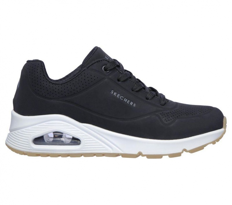 Black Skechers Uno - Stand On Air Women's Sneakers | KTWF-59013