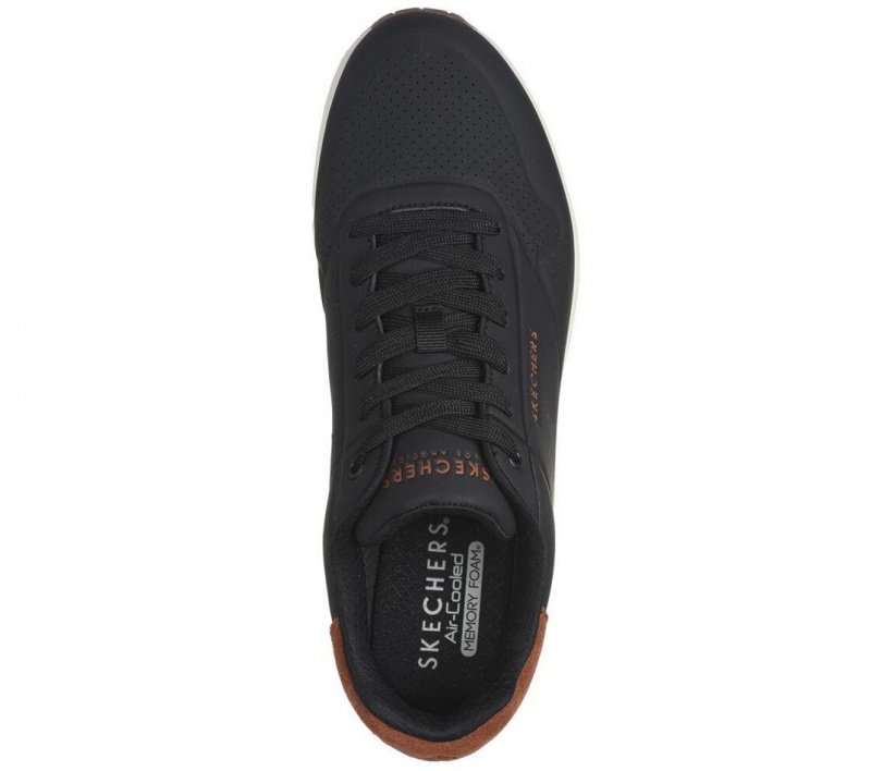 Black Skechers Uno - Suited On Air Men's Sneakers | LIFN-24179