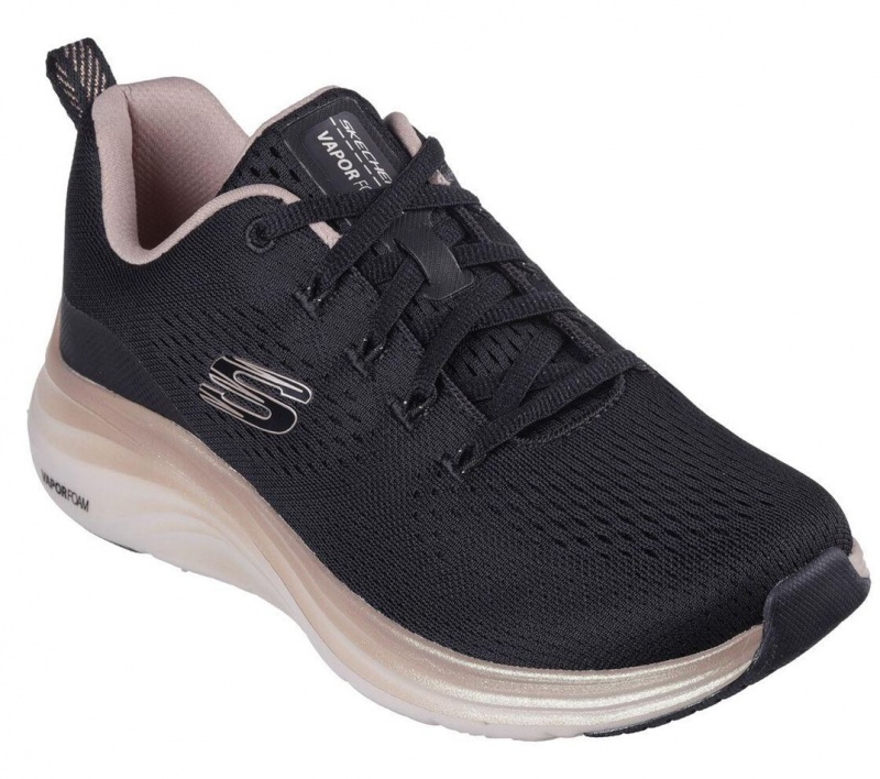 Black Skechers Vapor Foam - Midnight Glimmer Women's Sneakers | SOKC-56824