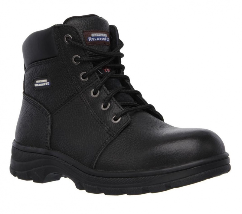 Black Skechers Work: Relaxed Fit - Workshire St Men's Boots | VINQ-70296