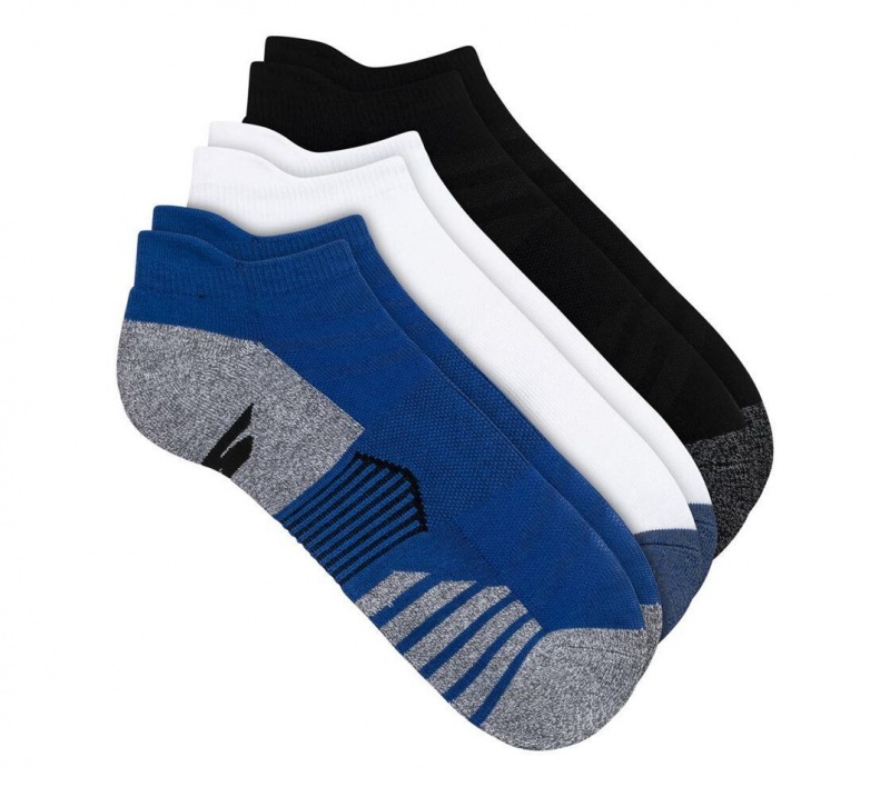 Blue Skechers 3 Pack Low Cut Extra Terry Men's Socks | MQUN-18607