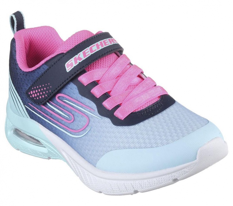 Blue Skechers Microspec Max Plus - Echo Sprint Girls' Sneakers | BWEO-94856