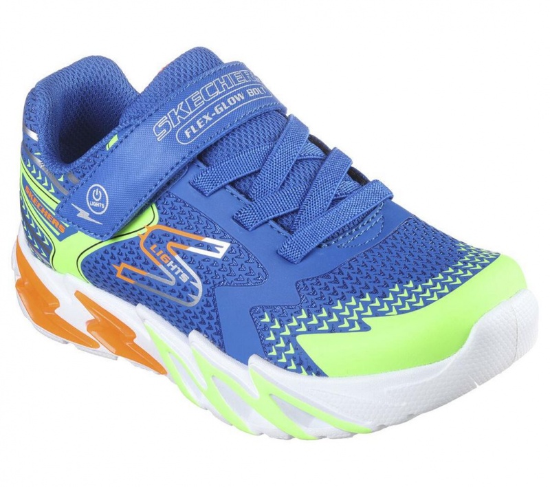 Blue Skechers S Lights: Flex-glow Bolt Boys' Sneakers | PDZB-93514