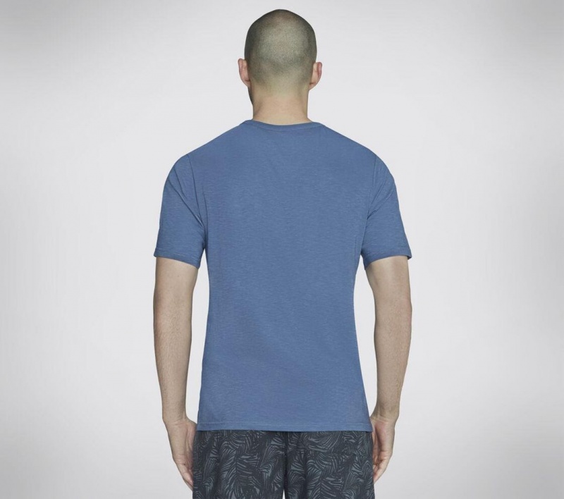 Blue Skechers Skech-breeze Slub Pocket Men's T-Shirt | ORVL-24631