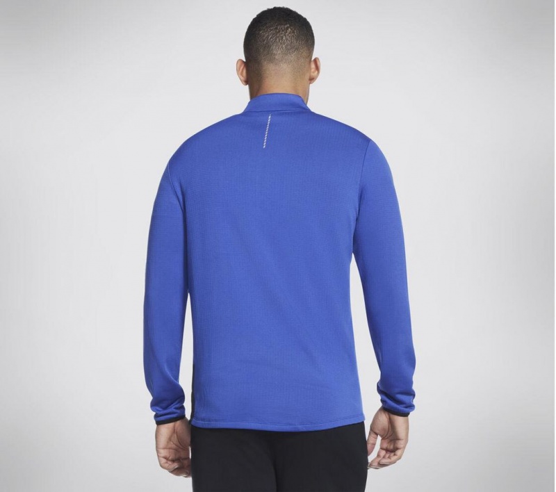 Blue Skechers Skech-knits Ultra Go Thermal 1/4 Zip Men's Top | RDGE-90627