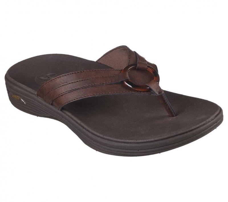 Brown Skechers Arch Fit Maui - Summer Fun Women's Sandals | ZNRQ-03164